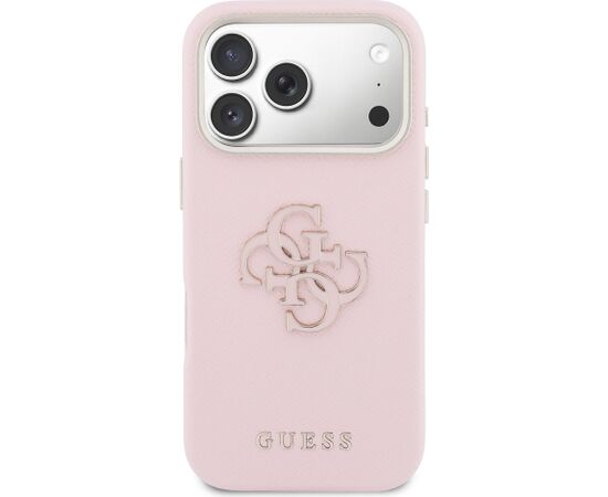 Guess PU Resin Logo Case Aizsargapvalks priekš Apple iPhone 17 Pro Max Neoriģinālie Maciņi