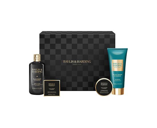 Baylis & Harding Men Shower Gift Box ( Black Pepper & Ginseng ) - Dárková sada péče o tělo ( 4 ks ) Духи и косметика