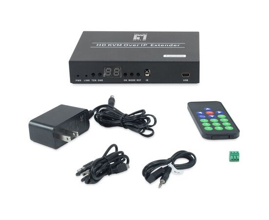LevelOne HVE-6701T HDMI video sienas pārraides ierīce pār IP ar PoE melna Adapteri