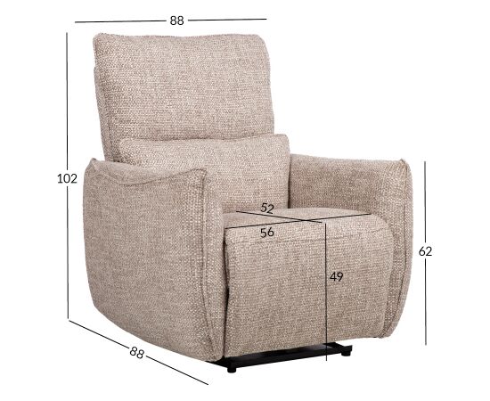 Recliner armchair BASTIAN with electric mechanism, beige Стулья