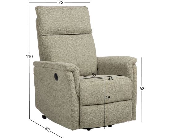 Recliner armchair LEVON with electric lifting mechanism, green Новинки Для дома и сада 