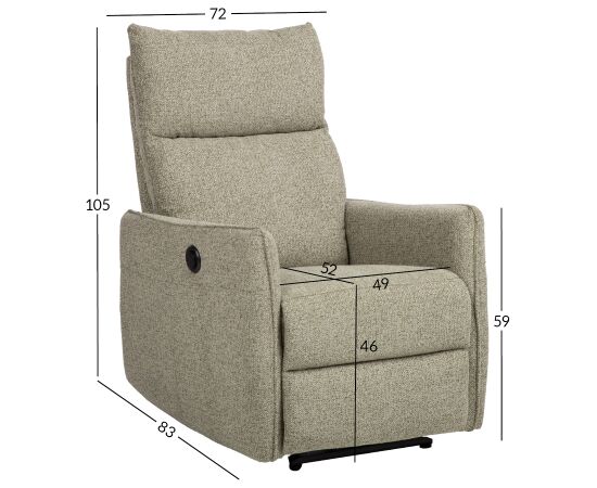 Recliner armchair LANDO with electric mechanism, green Стулья
