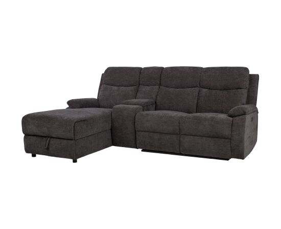 Corner sofa PROVENCE LC, electric/manual recliner, dark grey Новинки Для дома и сада 