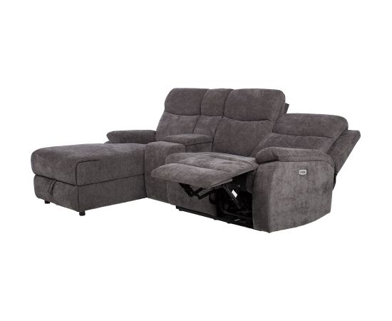 Corner sofa PROVENCE LC, electric/manual recliner, dark grey Новинки Для дома и сада 