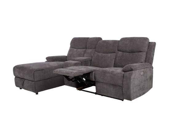 Corner sofa PROVENCE LC, electric/manual recliner, dark grey Новинки Для дома и сада 
