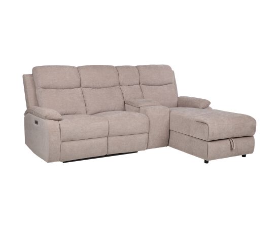 Corner sofa PROVENCE RC, electric/manual recliner, light grey Новинки Для дома и сада 