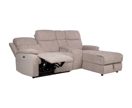 Corner sofa PROVENCE RC, electric/manual recliner, light grey Новинки Для дома и сада 