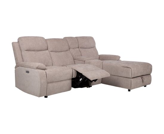 Corner sofa PROVENCE RC, electric/manual recliner, light grey Новинки Для дома и сада 