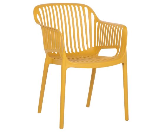 Chair POPPY yellow plastic Dārza galdi