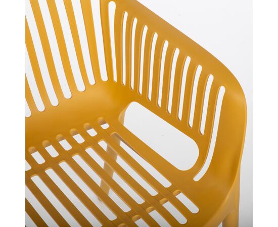 Chair POPPY yellow plastic Dārza galdi