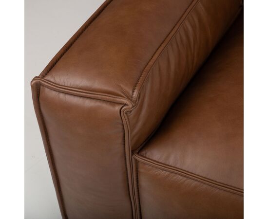 Sofa BURTON 3-seater, brown leather Новинки Для дома и сада 