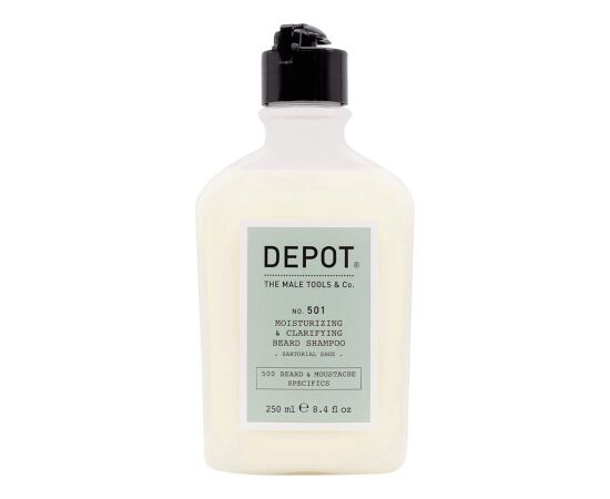 Depot, 500 Beard & Mustache Specifics No. 501, Beard Shampoo, Moisturizing & Clarifying, 250 ml Bārdas kopšana