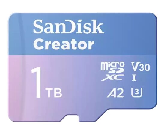 SanDisk Creator MicroSDXC 1 TB Class 10 UHS-I/U3 A2 V30 (SDSQXAV-1T00-GN6MS) Новинки Компьютерная техника