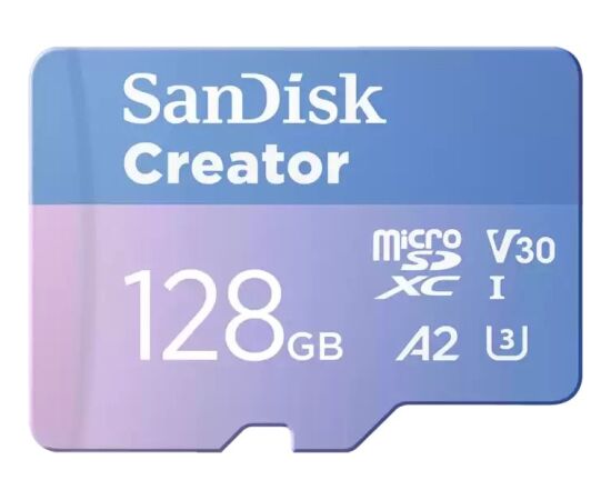 SanDisk Creator MicroSDXC 128 GB Class 10 UHS-I/U3 A2 V30 (SDSQXAA-128G-GN6MS) Новинки Компьютерная техника