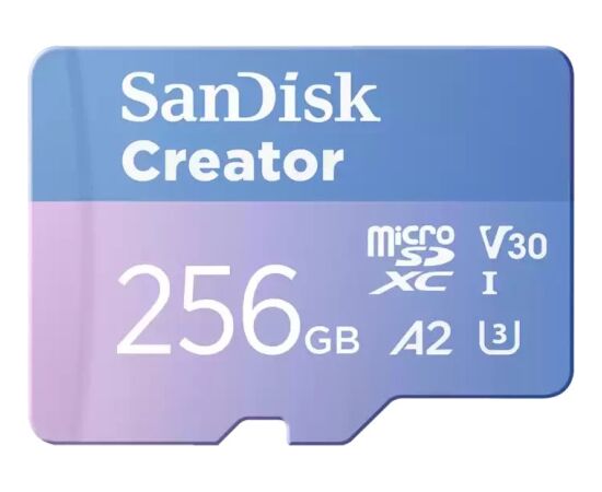 SanDisk Creator MicroSDXC 256 GB Class 10 UHS-I/U3 A2 V30 (SDSQXAV-256G-GN6MS) Новинки Компьютерная техника