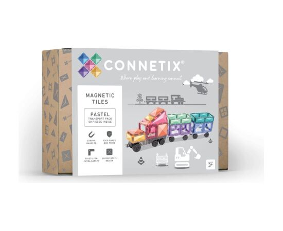 Teka CONNETIX Pastel Transport Pack 50 el klocki magnetyczne samochody 3+ Конструкторы