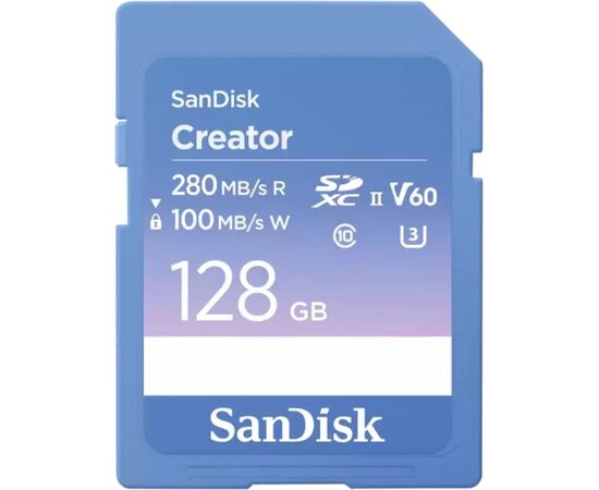 SanDisk Creator SDXC 128 GB Class 10 UHS-II/U3 V60 (SDSDXEP-128G-GNCIS) Новинки Компьютерная техника