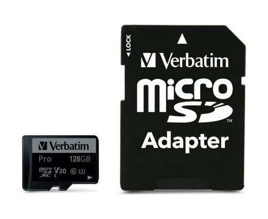Verbatim Pro MicroSDXC 128 GB Class 10 UHS-I/U3 A2 V30 (47044) Новинки Компьютерная техника