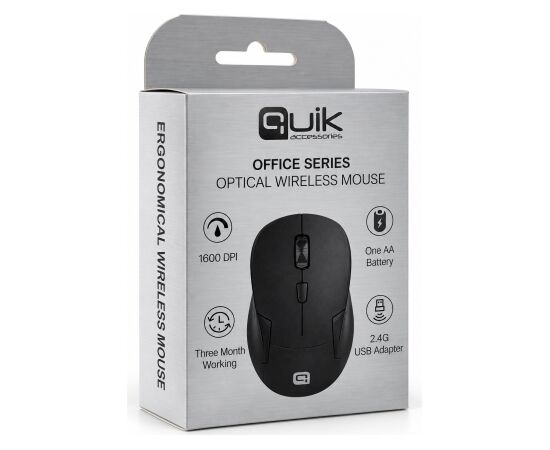 Quik Accessories QOS-1104 Optiska Bezvadu Datorpele 800 / 1000 / 1600 DPI Peles, ievadierīces