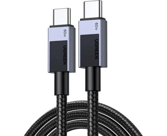 UGREEN L524 USB-C - USB-C kabelis 60W 0,5 m / pelēks Data USB kabeļi