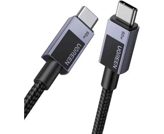 UGREEN L524 USB-C - USB-C kabelis 60W 0,5 m / pelēks Data USB kabeļi