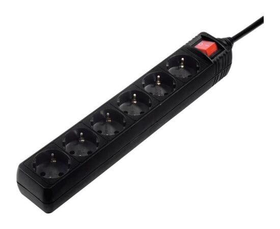 Hama Power Strip, 6-way, 3 m, black  - Power Strip Strāvas pagarinātāji