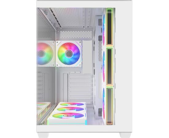 Fortron FSP M341 White Dual Tempered Glass 7x ARGB Fan ATX Gaming PC Case Datoru korpusi