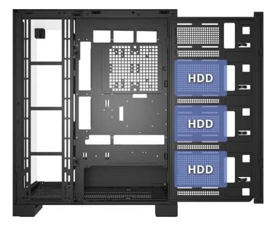 FSP Fortron U691 Black Tempered Glass ARGB E-ATX Gaming PC Case Datoru korpusi