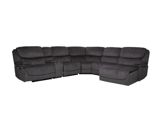 Corner sofa GISELLA U-shape, manual recliner, dark grey Новинки Для дома и сада 