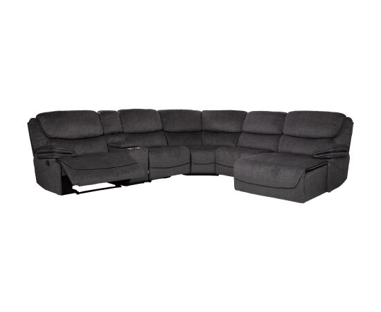 Corner sofa GISELLA U-shape, manual recliner, dark grey Новинки Для дома и сада 