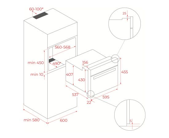 Built-in compact oven Teka HLC 8406 BK AirFry Крупная бытовая техника