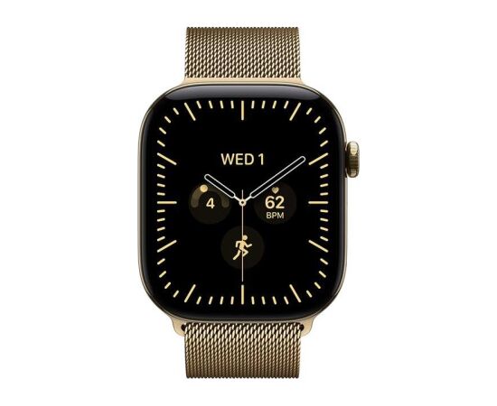 Apple Watch 12, 42 mm, GPS+5G, titanium, Gold Milanese Loop, gold titanium / gold - Smartwatch Smart-Watch Pulksteņi