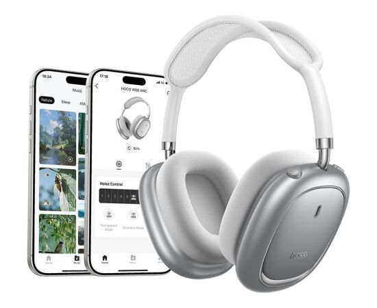 Wireless headphones Hoco W68 ANC black Austiņas