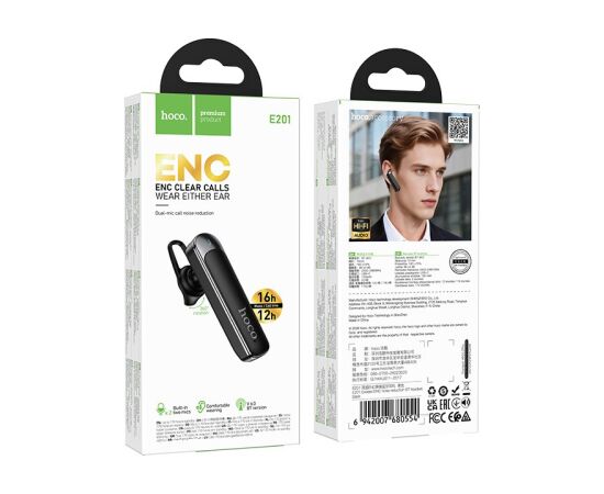 Bluetooth наушник Hoco E201 ENC черный Устройства Bluetooth