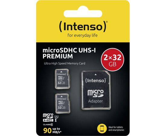 Intenso microSD Card UHS-I 32GB SDHC Premium double pack Новинки Компьютерная техника