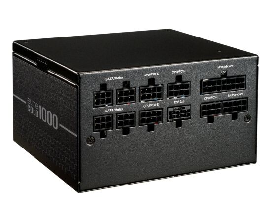 Cooler Master ELITE GOLD 1000 (black, 1x 12-pin high power GPU, 3x PCIe, 1000 watts) Datoru barošanas bloki