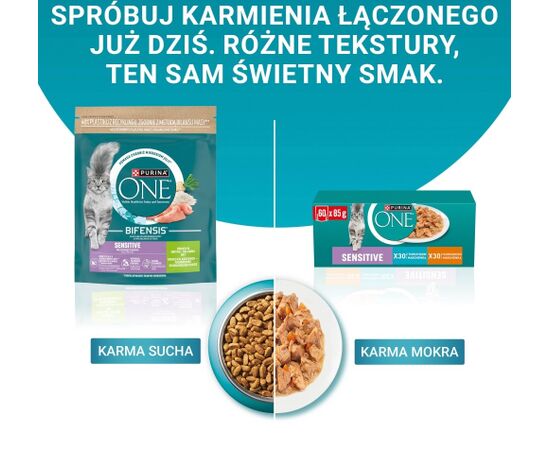 PURINA ONE Sensitive Cat GiGMVChkn&Crt 60x85g Barība