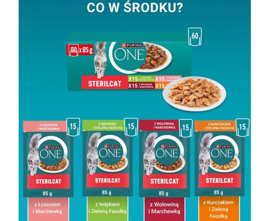 PURINA ONE Sterilcat GiG MVBf&Crt 60x85g Barība