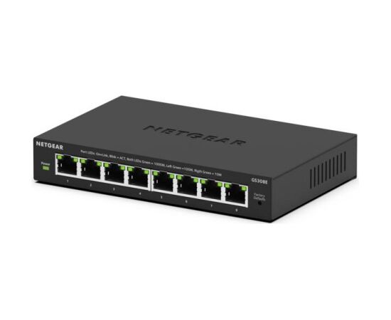 NETGEAR GS308E Managed L2/L3 Gigabit Ethernet (10/100/1000) Black Switch