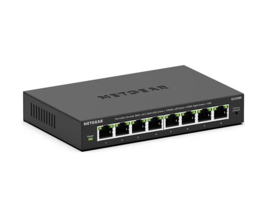 NETGEAR GS308E Managed L2/L3 Gigabit Ethernet (10/100/1000) Black Switch