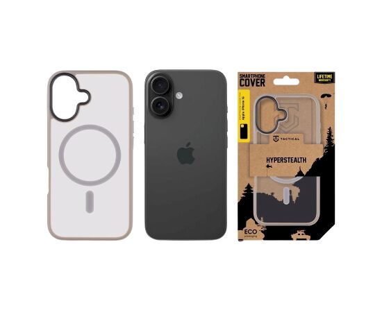 Tactical MagForce Hyperstealth Cover Aizsargapvalks priekš iPhone 16 / gaiši pelēks Neoriģinālie Maciņi