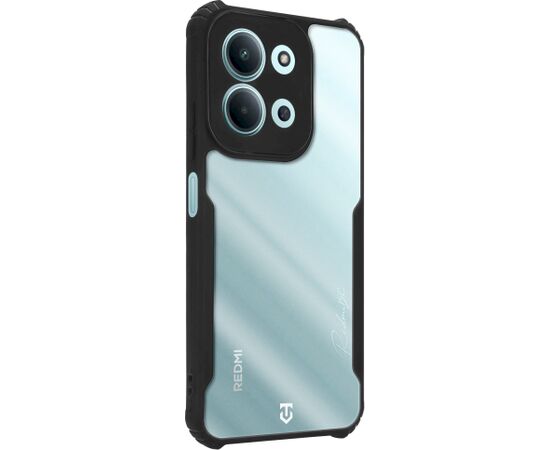 Tactical Quantum Stealth Cover Aizsargapvalks priekš Xiaomi Redmi 15C 4G/5G / caurspīdīgs/melns Neoriģinālie Maciņi