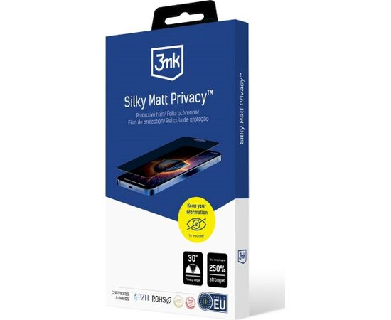 3MK Silky Matt Privacy Film Aizsargplēve priekš Apple iPhone 18 Pro Max Ekrānu aizsardzība