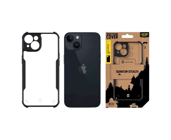Tactical Quantum Stealth Cover Aizsargapvalks priekš Apple iPhone 14 / caurspīdīgs/melns Neoriģinālie Maciņi