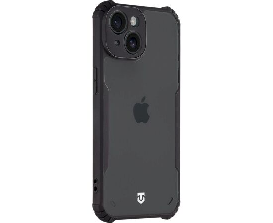 Tactical Quantum Stealth Cover Aizsargapvalks priekš Apple iPhone 15 / caurspīdīgs/melns Neoriģinālie Maciņi