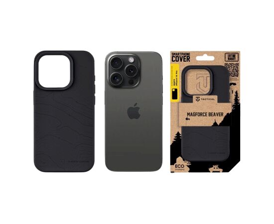 Tactical MagForce Beaver Cover Aizsargapvalks priekš iPhone 15 Pro / asfalts Neoriģinālie Maciņi