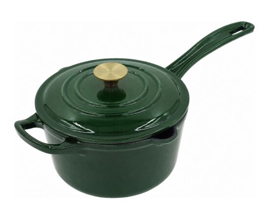 Asi Collection Čuguna katls mērcēm ar vāku 1,7L / 18cm zaļš Katli