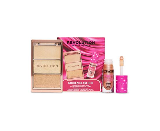 Makeup Revolution Golden Glam Duo - Dárková sada Духи и косметика