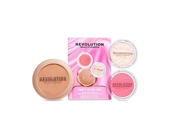 Makeup Revolution Party Glow Face Powder Trio - Dárková sada Духи и косметика