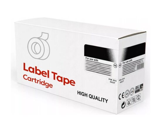 Other Brand Plastic Labelling Tape 12mm 4m Black on White, Compatible with Dymo (S0721660) Lāzerprinteru izejmateriāli